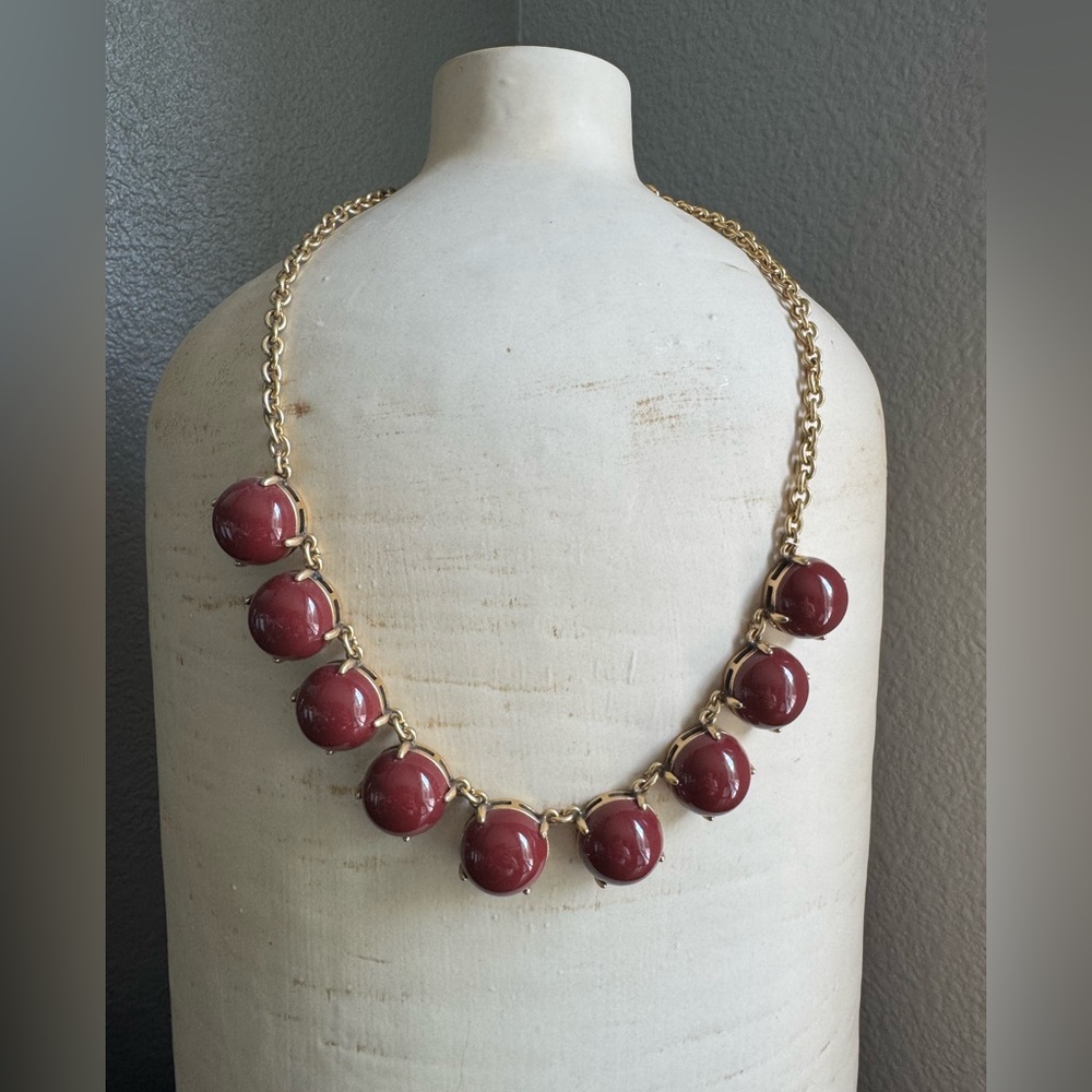 J. Crew Gold and Deep Red Necklace